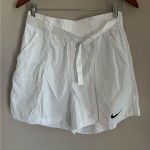 Nike Women's White Athletic Shorts swoosh medium